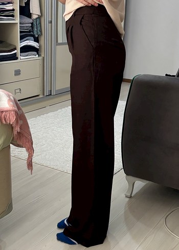 Kadın Kahverengi Kumaş Pantolon - Görsel 2