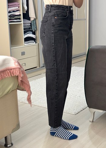 Gri Midi Kadın Kot Pantolon - Görsel 3