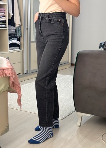 Gri Midi Kadın Kot Pantolon - Görsel 2