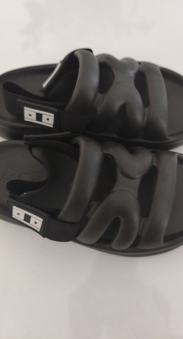 siyah çıtçıtlı Sandalet terlik - Görsel 2