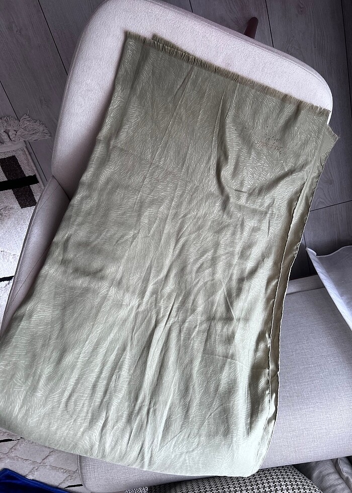 Yeşil pamuk şal - Görsel 2