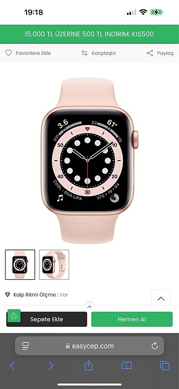 Apple Watch seri 6 44mm rose