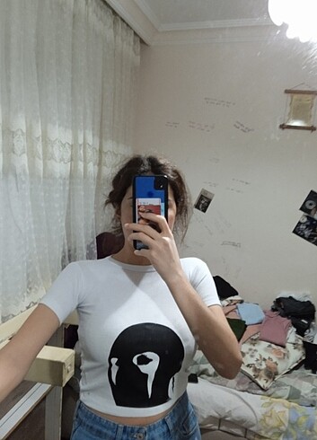 PAYNESTAR CROP BLUZ t-shirt BEYAZ 