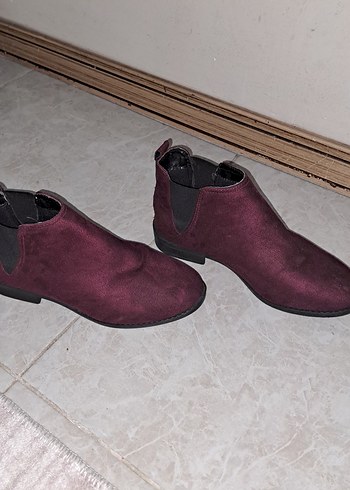 Bordo Süet Kadın Bot - Görsel 4