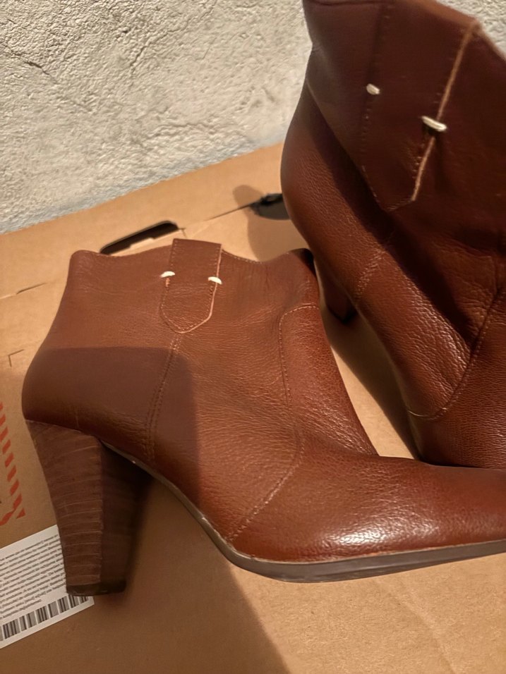 Kahverengi Deri Kadın Dolgu Topuk Bot - Görsel 2