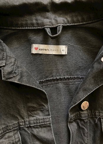 40 Beden Kadın Siyah Denim Kot Ceket