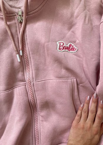 Pembe barbie kapsonlu ceket - Görsel 3