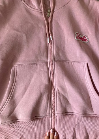 Pembe barbie kapsonlu ceket - Görsel 5