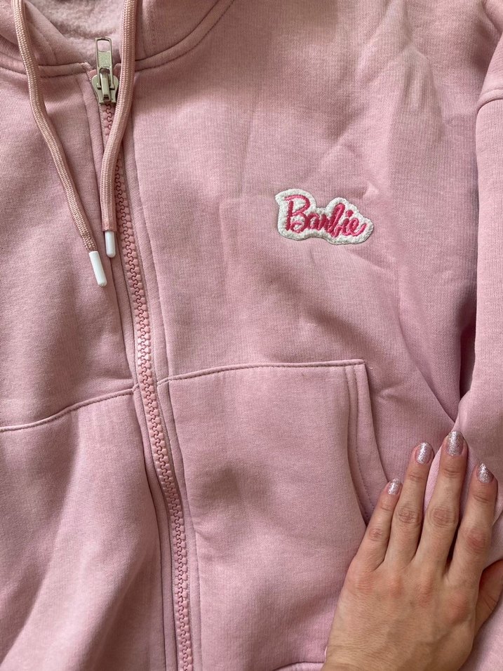 Pembe barbie kapsonlu ceket - Görsel 3