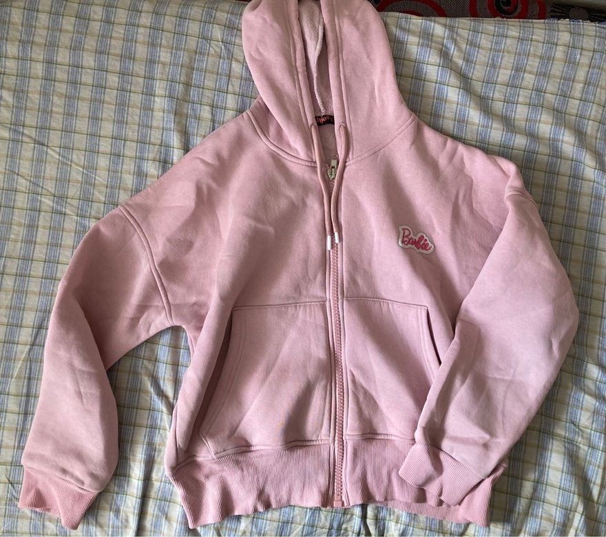 Pembe barbie kapsonlu ceket - Görsel 4