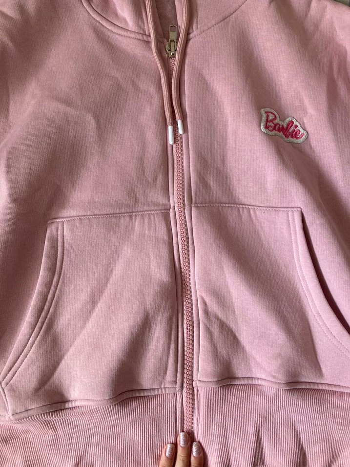Pembe barbie kapsonlu ceket - Görsel 5