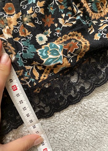 Bohem Çok Renkli Midi Etek Dantel Detaylı - Görsel 5