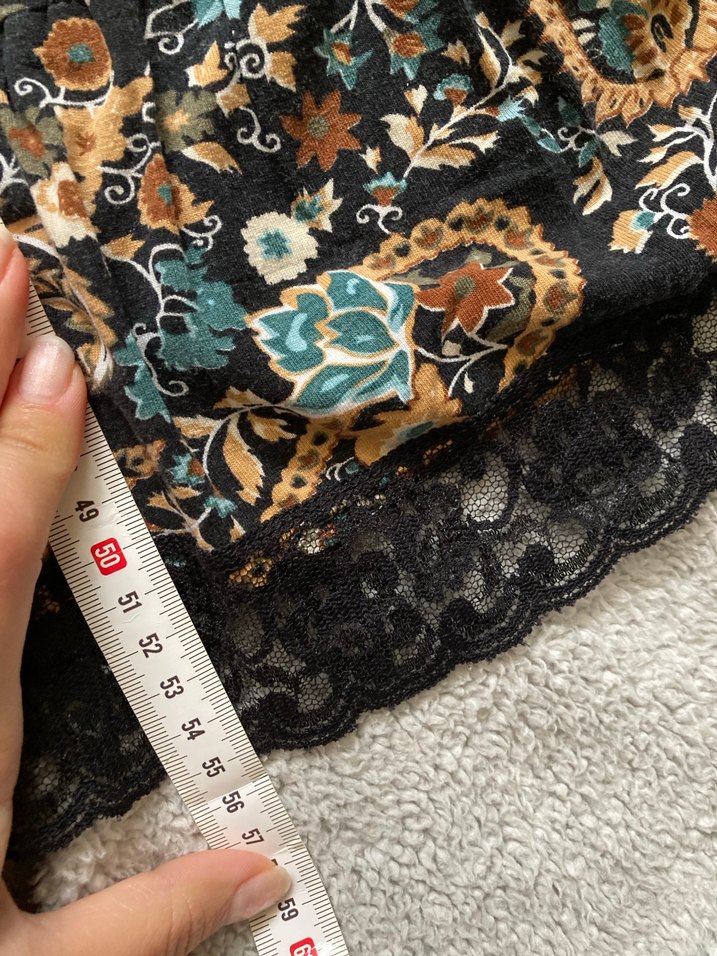 Bohem Çok Renkli Midi Etek Dantel Detaylı - Görsel 5