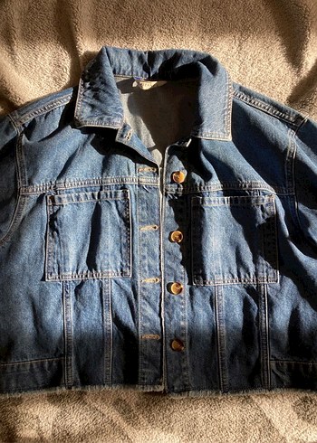 l Beden mavi Renk Mavi Kadın Denim Kot Ceket