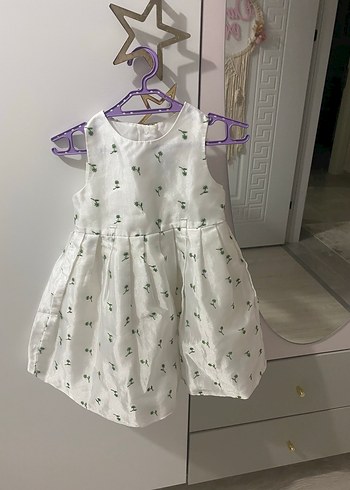 Diğer Kız Çocuk Nakışlı Beyaz Elbise