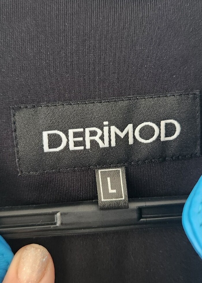 Mavi derimod deri ceket  - Görsel 3