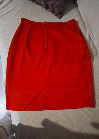 Kadın Kırmızı Midi Mini Etek - Görsel 3