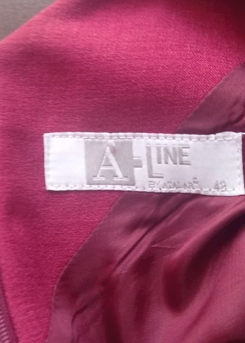 Bordo Midi Drapeli V Yaka Elbise - Görsel 6