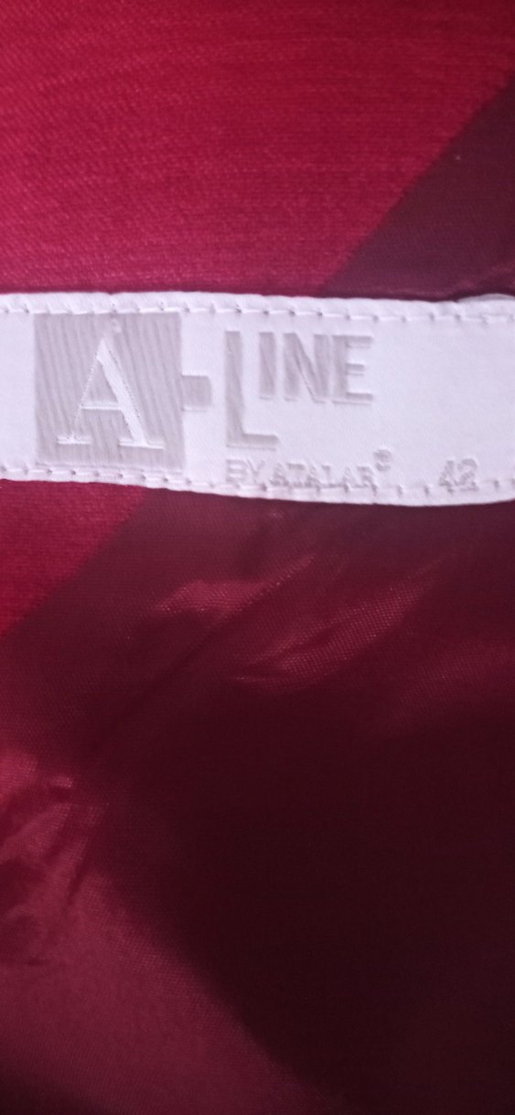 Bordo Midi Drapeli V Yaka Elbise - Görsel 5