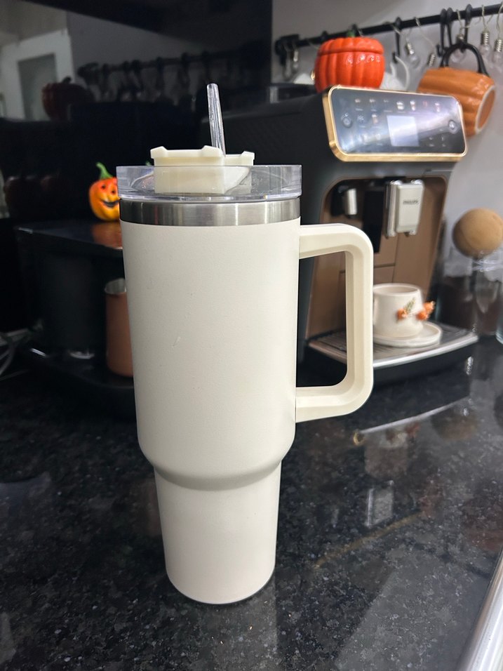 Beyaz Kulplu Termos Bardak - Görsel 2