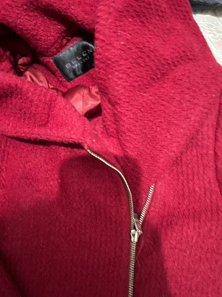 Bordo Midi Kadın Kaban - Görsel 2