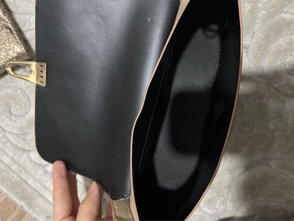 Bej Deri Kadın Omuz Çantası - Görsel 5