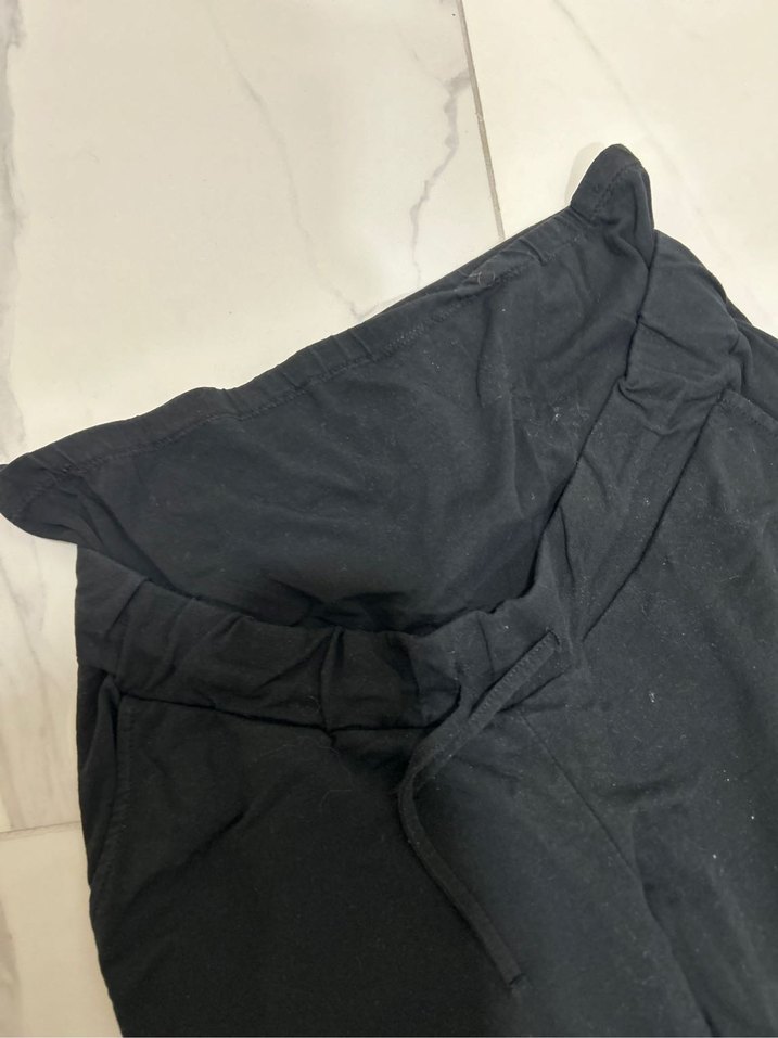 Kadın Siyah Kemerli Rahat Kesim hamile eşofmanı - Görsel 2