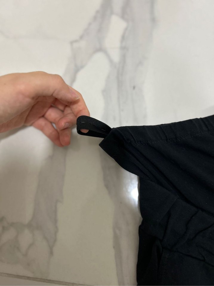 Kadın Siyah Kemerli Rahat Kesim hamile eşofmanı - Görsel 3