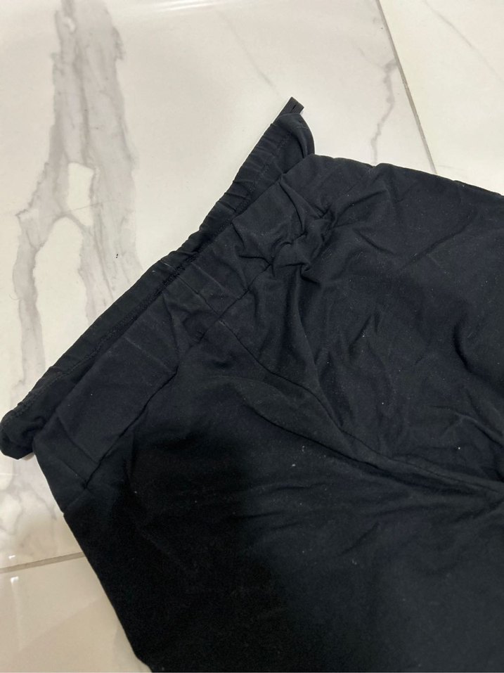 Kadın Siyah Kemerli Rahat Kesim hamile eşofmanı - Görsel 4