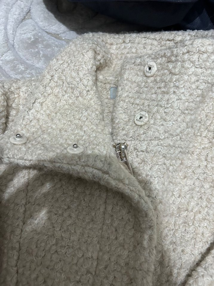 Bej Triko Kadın Midi Kaban - Görsel 2