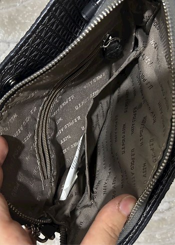 Beden gri Renk Gri Deri Yılan Desenli Zincir Detaylı Çapraz Çanta