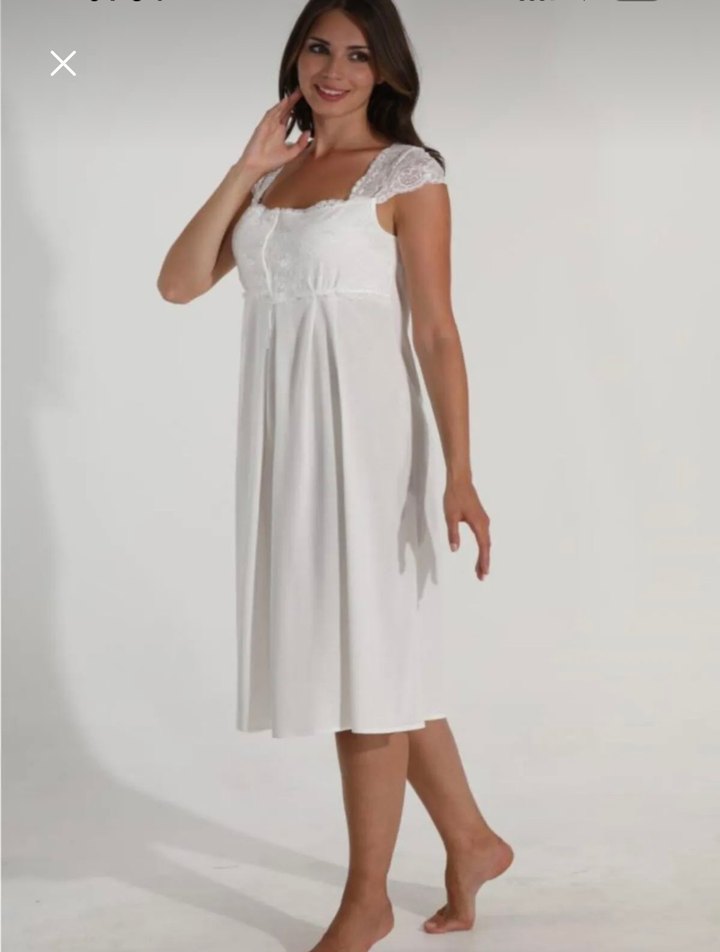 Beyaz Hamile ve Emzirme Gecelik - Görsel 4