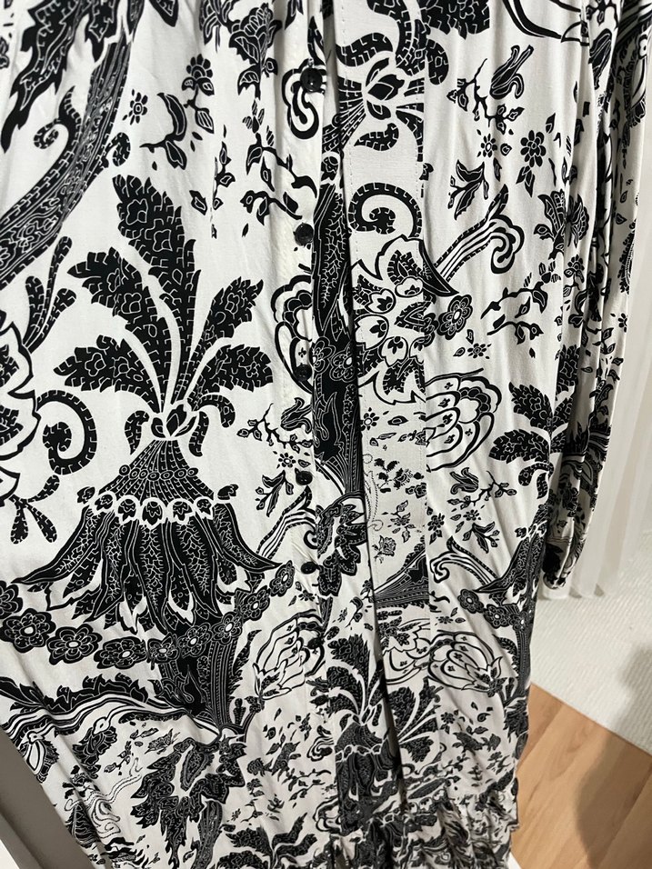 Bohem Gri Desenli Uzun Elbise - Görsel 3