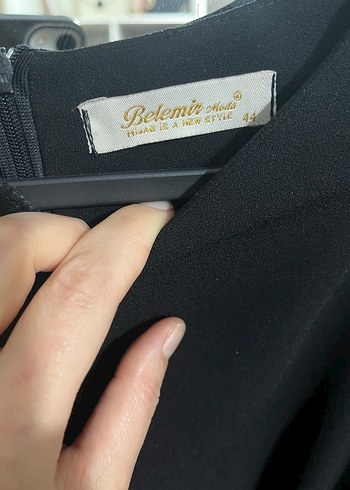 Uzun Kollu Siyah Pilili Uzun Elbise - Görsel 4