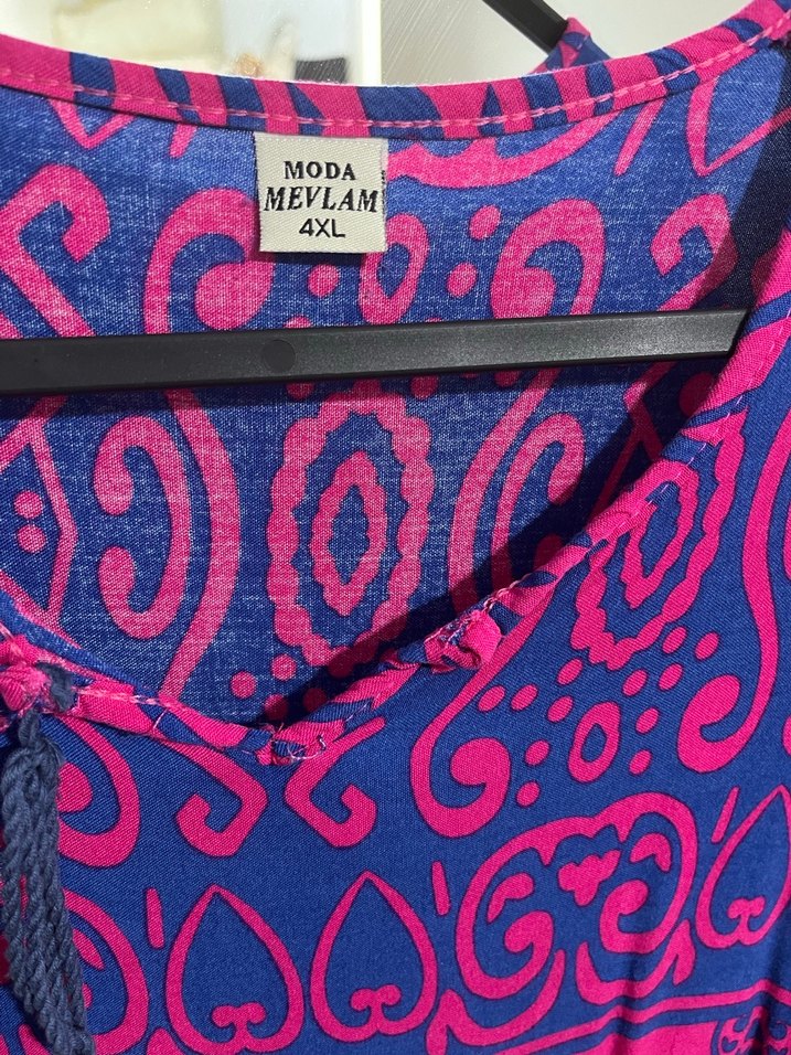 Bohem Uzun Kol V Yaka Püsküllü Elbise - Görsel 2