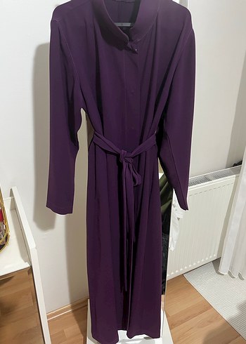 Kadın Mor Uzun Kollu Rahat Kesim Elbise - Görsel 2