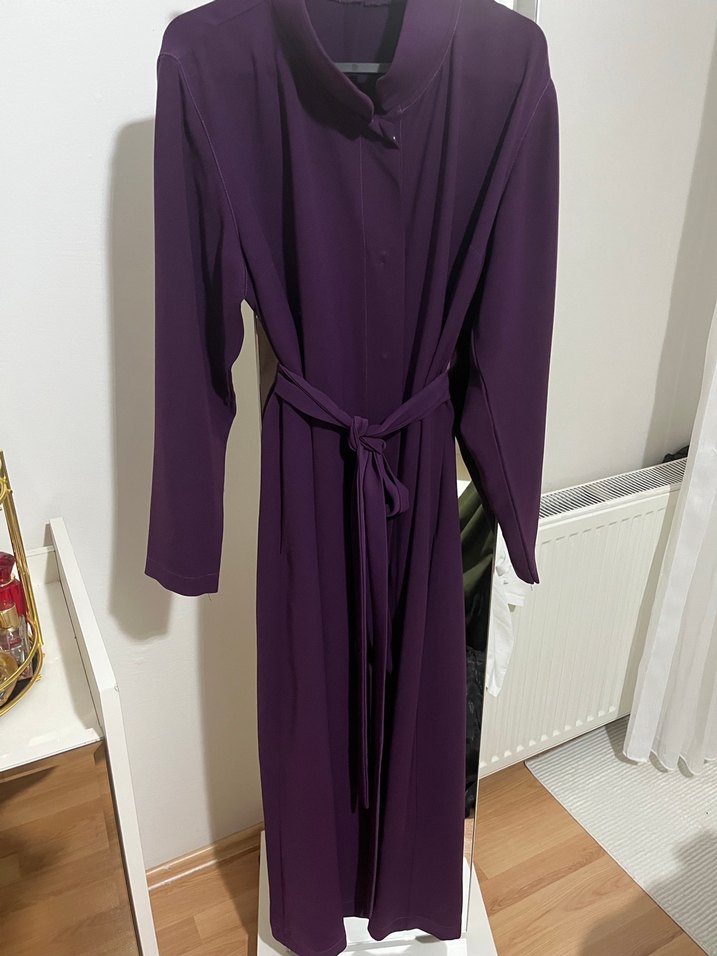 Kadın Mor Uzun Kollu Rahat Kesim Elbise - Görsel 2