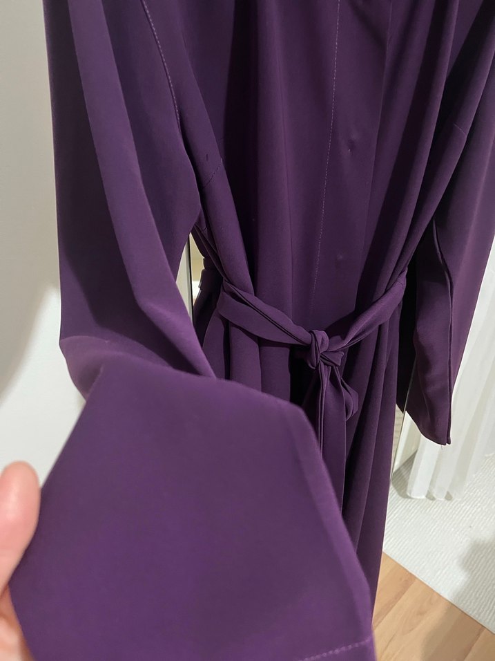 Kadın Mor Uzun Kollu Rahat Kesim Elbise - Görsel 3