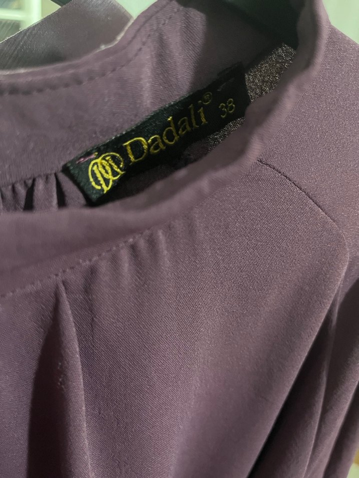 Düğmeli Mor Uzun Kadın Elbise - Görsel 4