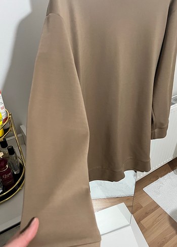 Bej Kadın Midi Sweatshirt - Görsel 2