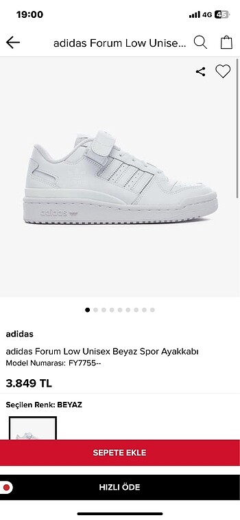 Adidas forum low ayakkabı