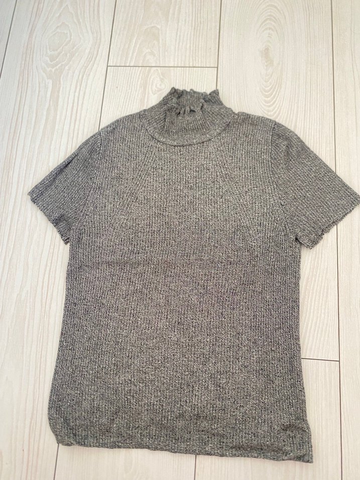 Siyah Uzun Kollu Düğmeli Mini Bluz - Görsel 4