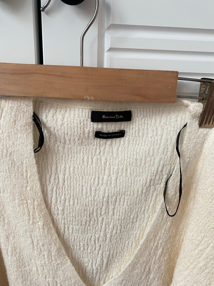 Bej Örgü Midi Keten Uzun Etek - Görsel 5