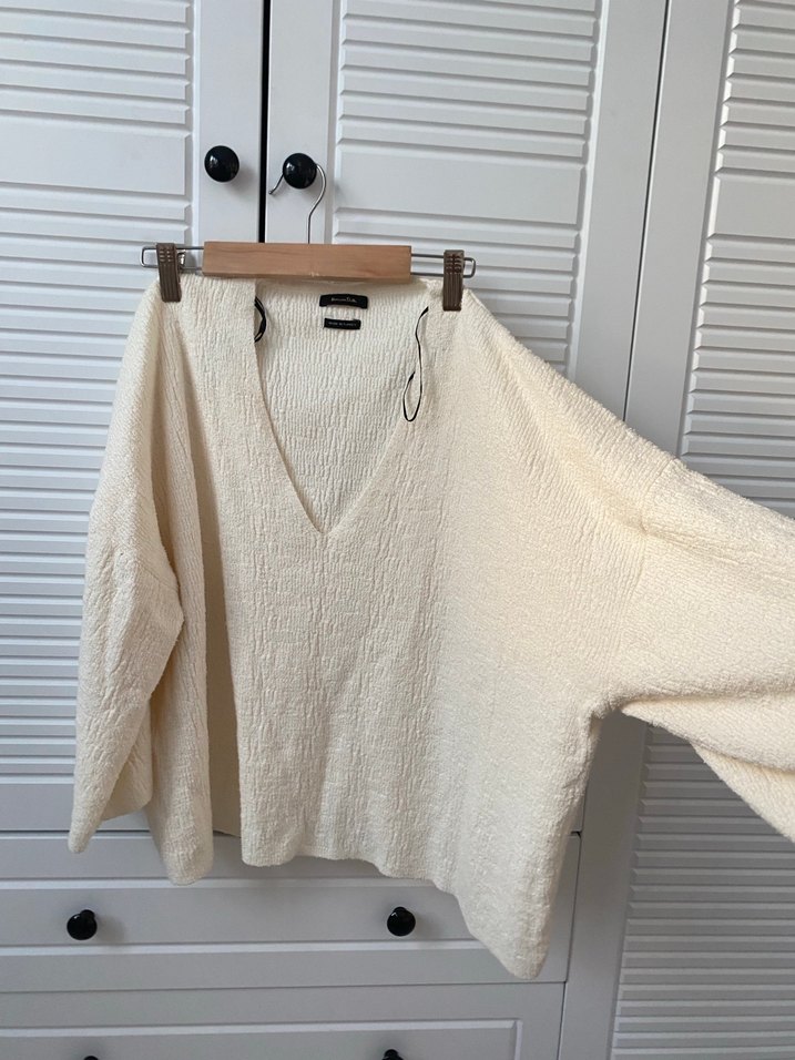 Bej Örgü Midi Keten Uzun Etek - Görsel 4