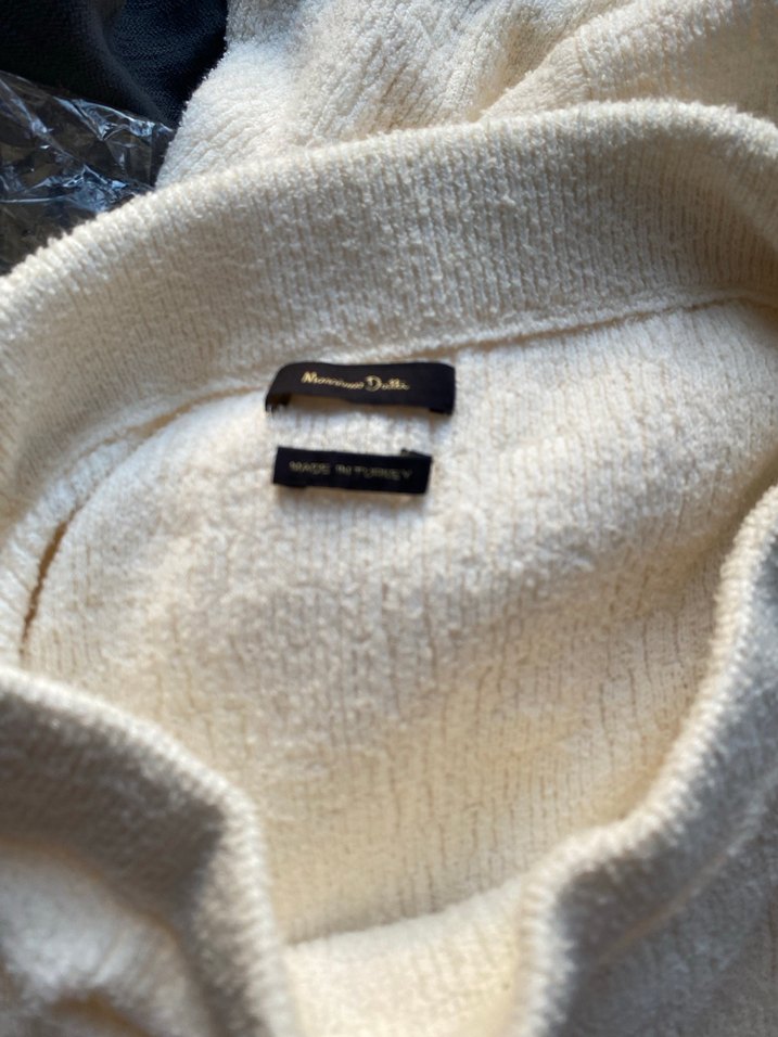 Bej Örgü Midi Keten Uzun Etek - Görsel 2