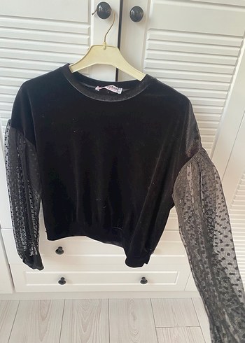 Dantel Kollu Siyah Mini Goth Bluz - Görsel 2