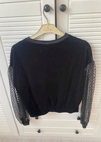 Dantel Kollu Siyah Mini Goth Bluz - Görsel 3