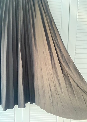 Gri Pilili Uzun Kadın Etek - Görsel 2