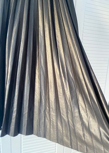 Gri Pilili Midi Kadın Etek - Görsel 2