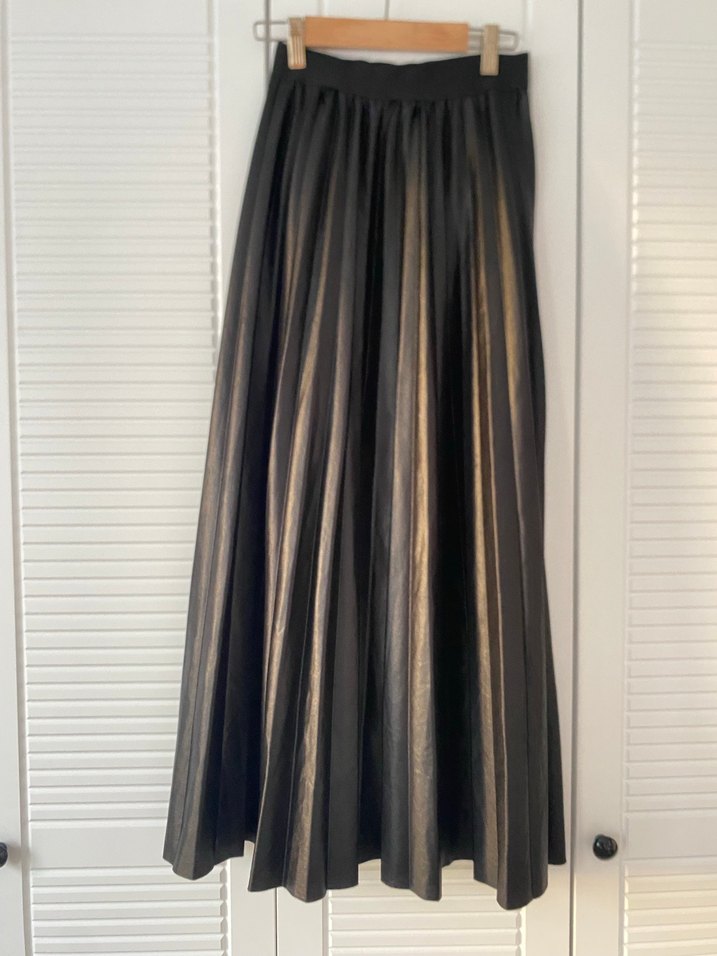 Gri Pilili Midi Kadın Etek - Görsel 3